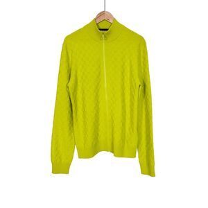 Men's Damier Wool Knit Zipper Cardigan Jacket